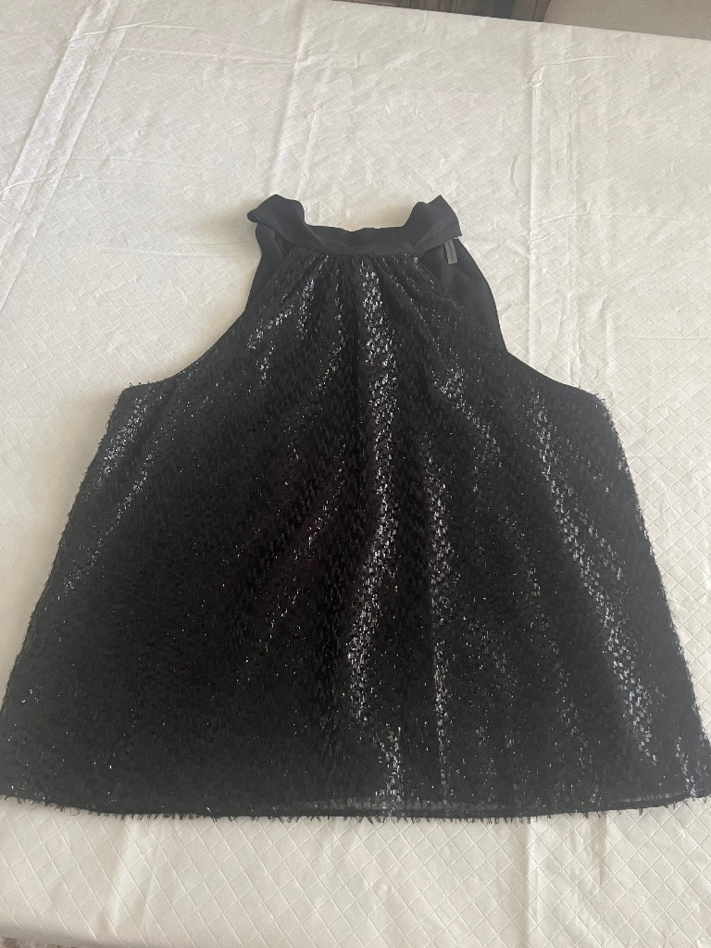 1 State Sequin Halter Neck Sleeveless Top with Tie Back Details Size M